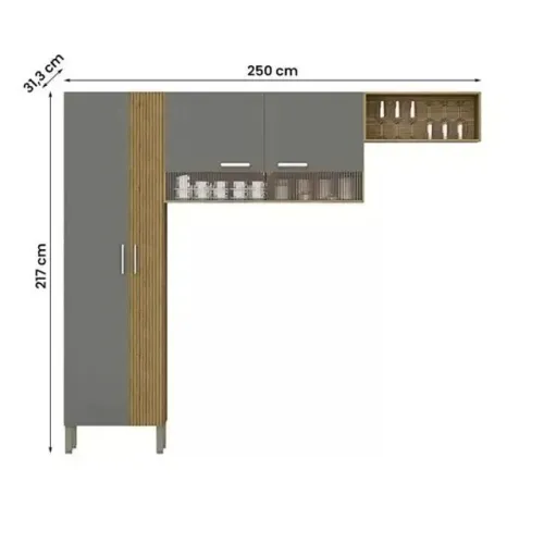 Cozinha Compacta 4 Portas 