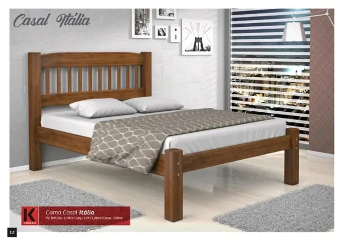 Cama Madeira Maciça Italia Kamabel **nova na caixa**