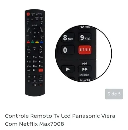 Controle remoto similar Panasonic LCD smart 