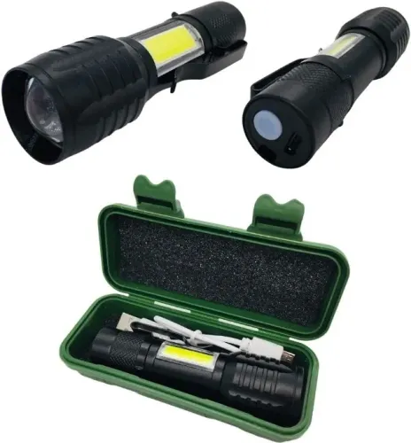 Mini Lanterna LED - Recarregável - USB Zoom Forte - Nova