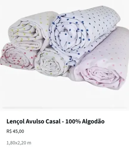 Lençol Bolinha 100% Algodão