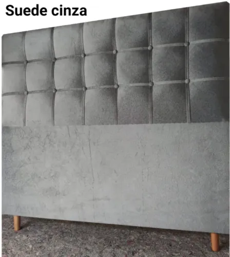 Cabeceira casal 1.40 em sued veludo