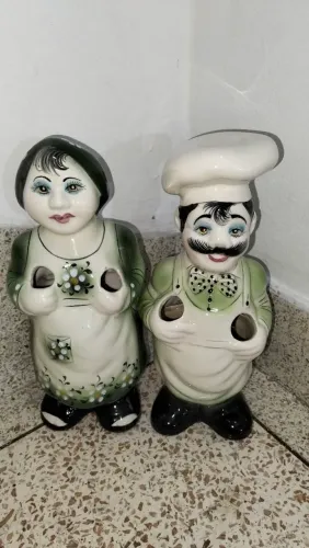 Porta Talheres Decorativos de Cozinha - Chef e Cozinheira