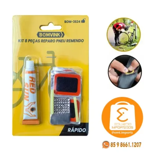 Kit Reparo de Pneu 8 Peças para Remendo BOM-3624