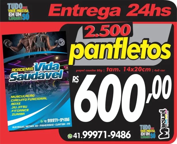 Panfletos com Entrega em 24hs