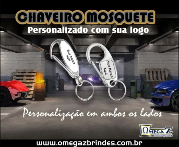 chaveiro mosquete personalizado com sua logo