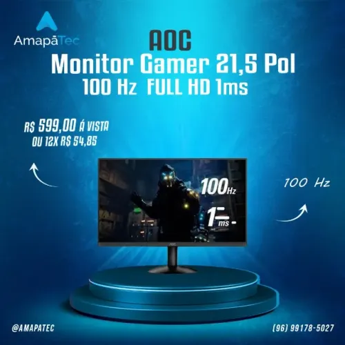 Monitor 21,5" aoc led Full Hd 100hZ 1ms
