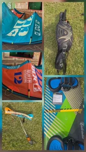 Equipamento completo de kitesurf