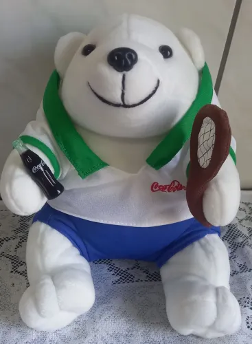 Pelúcia Ursos Esportistas tenista promoção Coca-Cola