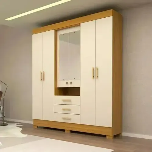 Liquidação do Guarda Roupa ACP Capelinha Debora 6 portas com espelho e pés no queimão