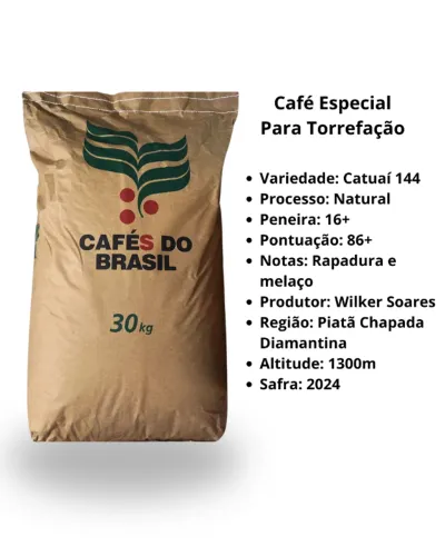 Café Especial Verde/Cru, 86+ - Para Torrefação 30kg - Piatã Chapada Diamantina 