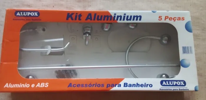 Kit Acessórios para Banheiro Aluminium 05 Peças Crom - ALUPOX novo.