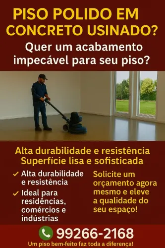 Piso Polido em Concreto Usinado - Acabamento Impecável