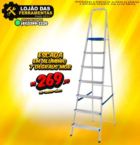 Escada em Aluminio 7 Degraus Mor