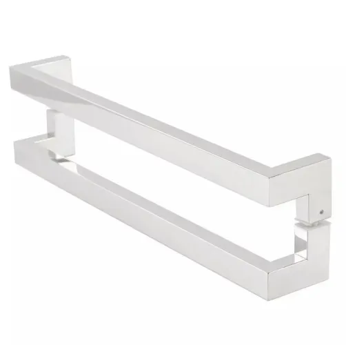 Puxador para Porta Duplo - Aço Inox - Novo