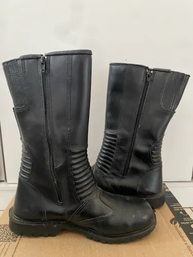 Bota Cano Longo Motociclista Couro