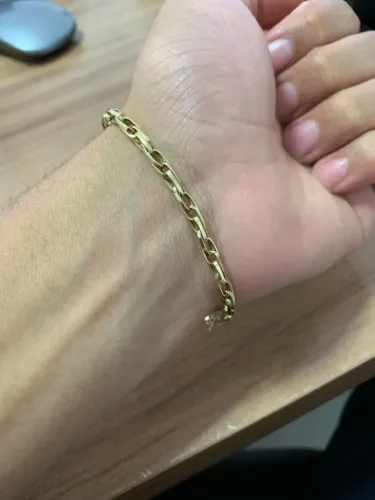 Pulseira elo trançado - 4.1g ouro 18k (750)