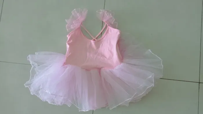 Vestido de Ballet Rosa para Bebê NOVO