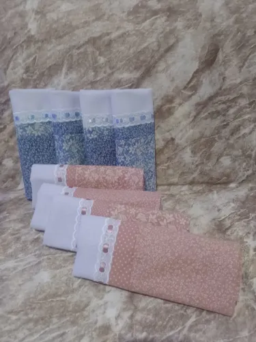 Panos de Pratos - Azul e Rosa