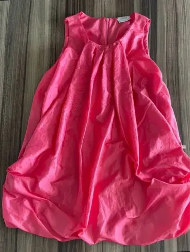 Vestido infantil rosa com bolsos tam 12 Rippel