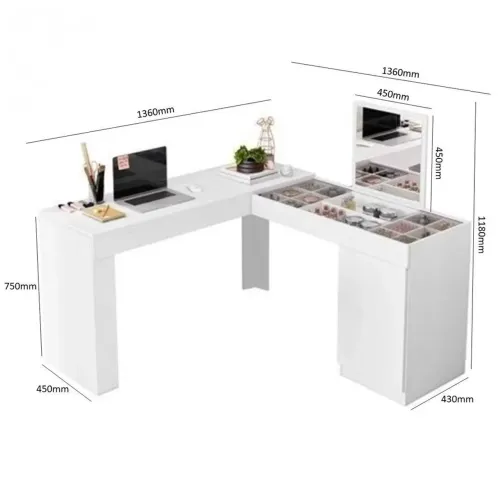 Penteadeira e escrivaninha com espelho 