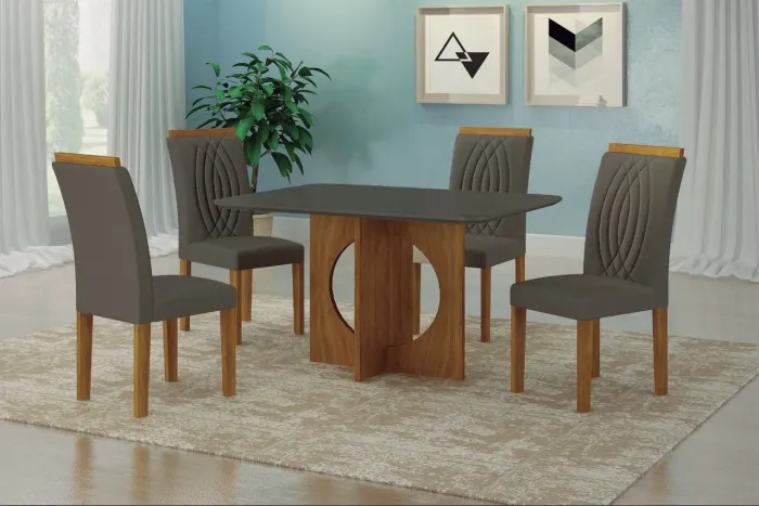 Mesa de Jantar 4 Cadeiras Nova lacrada 