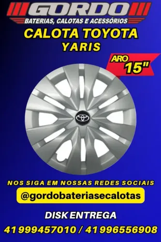 calota toyota yaris aro 15 modelo original . jogo de calota novo. disk entrega 