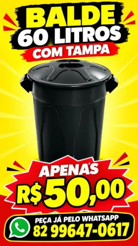Balde 60 litros apenas 50 reais