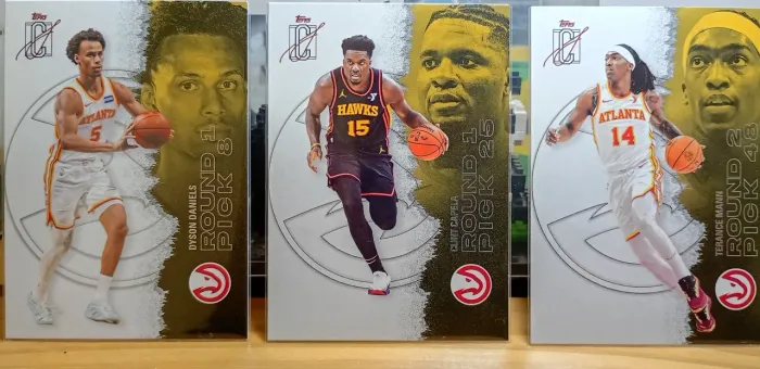 lote 3 cards nba topps signature class - atlanta hawks 1