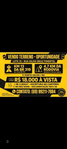 Lote 10 KM 13 BR 319 - 4,7km da Rodovia - 2400m² - Escritura - 18 Mil