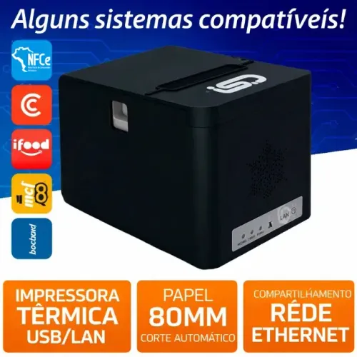 Impressora 80mm USB / LAN / Gaveta - (Cupons / NFC-e / Recibos / Crediário e Notas etc...)