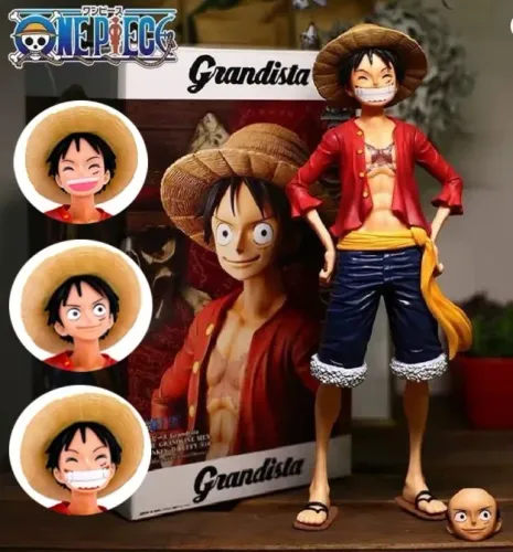 28cm uma peça anime figura confiden smiley luffy três forma rosto mudando boneca ação