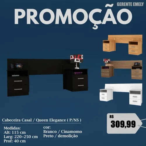 Cabeceira Casal Queen Elegance 