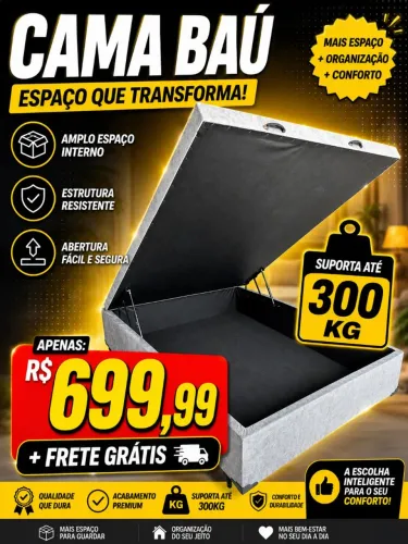 Base Baú Casal ( Pague apenas na entrega )