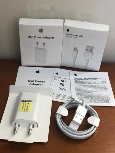 Kit Carregador Apple USB-A + Cabo Lightning 1m | Novo