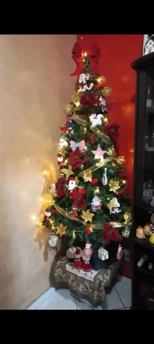 Árvore de Natal com todos os enfeites