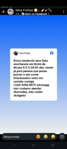 Vende se um terreno urbano escriturado em Rolim de Moura Rondônia 