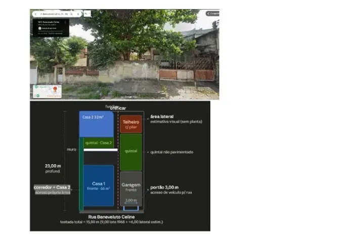 OPORTUNIDADE EM NILÓPOLIS - TERRENO DE 192 m² COM DUAS CASAS, GARAGEM E EDÍCULA
