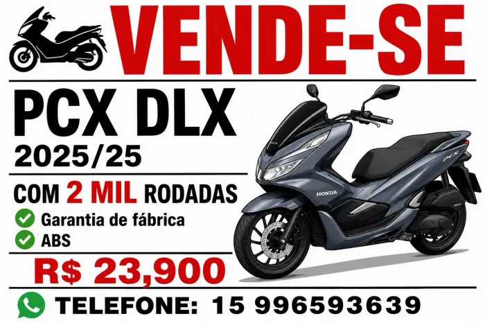 PCX 2025 DLX novinha sem detalhes