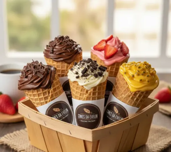 ? Cones Trufados Gourmet - RECHEIO REAL - Entrega Grátis em São José!