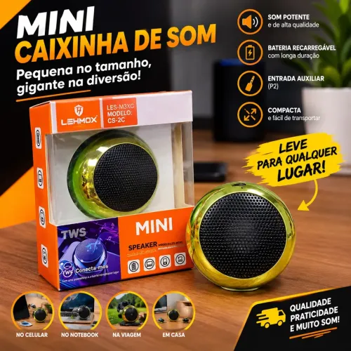 Mini caixa de som Bluetooth