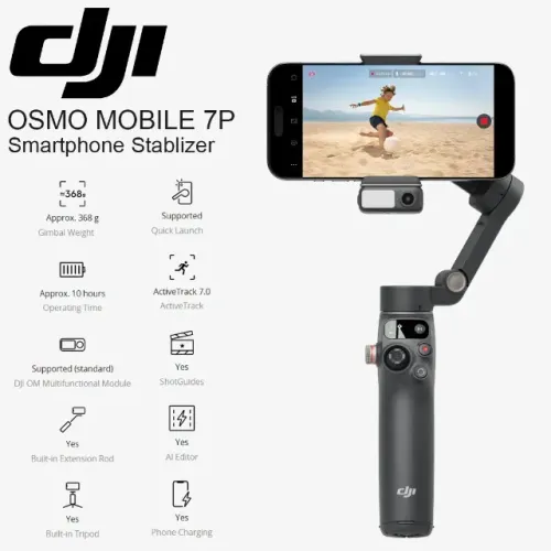 Estabilizador Gimbal DJI Osmo Mobile 7 Pro (7P) Combo Original DJI - Próspera Distribuição