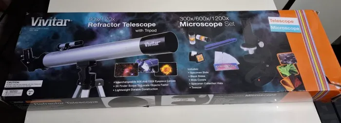 Telescópio Vivitar completo na caixa