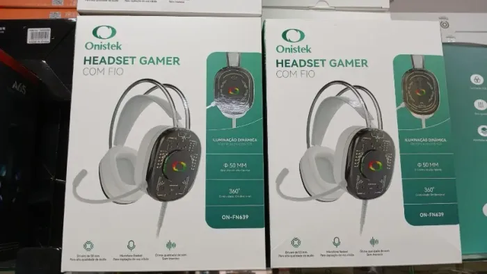 Fone Gamer Com Fio Onistek Branco, Headset