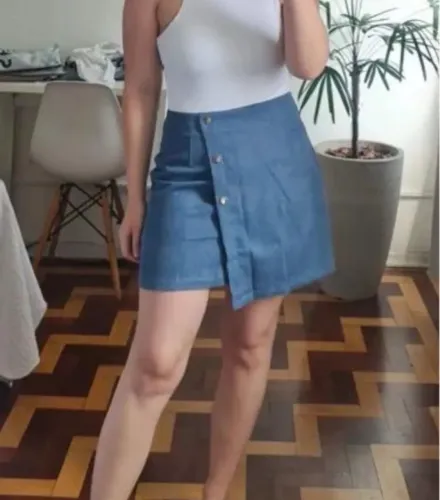 Mini saia azul tamanho M