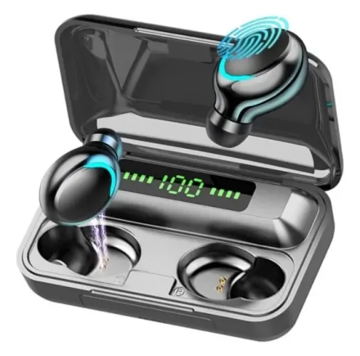 5 Fones de ouvido sem fio (Bluetooth) com microfone e Display digital (Novo, na embalagem)