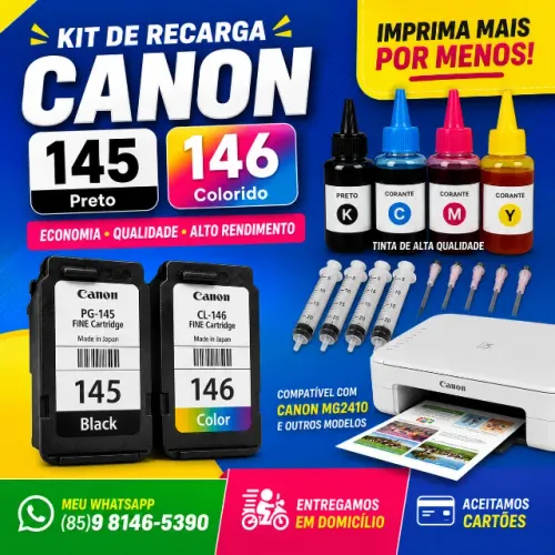 Recarga De Cartuchos Canon 145 146 Fale Conosco. 