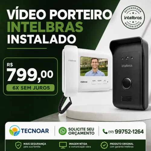 VIDEO PORTEIRO INTELBRAS JÁ INSTALADO EM ATÉ 18X