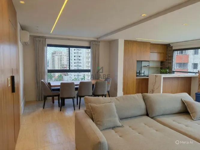 Apartamento de locação no Brooklin 141m² 3 Suítes 2 Vagas - Novo e Mobiliado