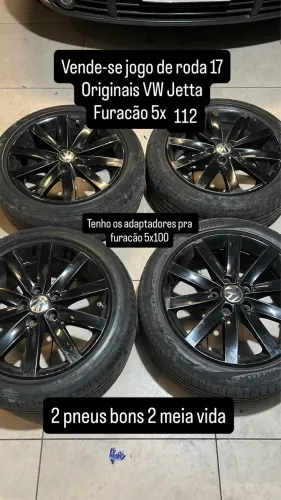 Rodas Jetta VW originais aro 17 pneu 245/45 furação 5x112 / 5x100